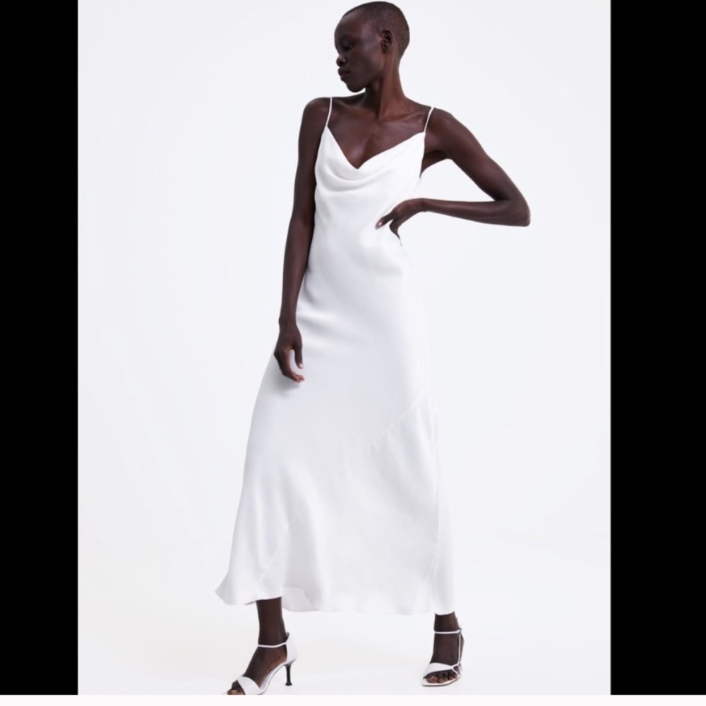 Zara white camisole slip dress